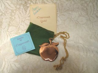 1976 Coppercraft Guild Copper Apple Necklace Orig. Box+