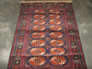 Blue Turkmen bukhara rug tekke rug carpet 6x4 mint