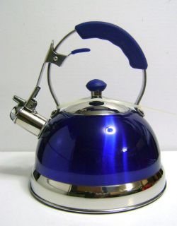   Quality Stainless Steel Whistling TEA KETTLE TEA POT 2.5 Liter #Blue
