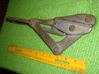 vtg tool klein & sons barb wire fence stretcher / metal fence post 