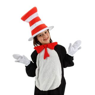 DR. SEUSS CAT IN THE HAT CHILD COSTUME KIT HAT BOW TIE WHITE GLOVES