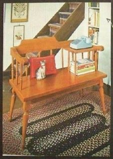   GOSSIP BENCH Telephone Stand How To build PLANS Cherry COLONIAL