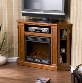   Infrared Quartz Fireplace Heater Media Entertainment Corner TV Stand