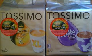 TASSIMO ® T discs  2 different flavors milka    caffe Crema XL