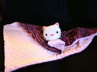   Hello) Kitty Baby Blanket/Securi​ty Minky Dot Pink Fleece Pink Zebra