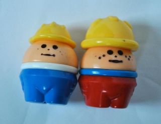 Lot of 2 Little Tikes Chunky People Construction Workers Toy Figures