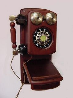   Eagle Walnut Country Wooden Wood Wall Telephone Phone Antique Vintage