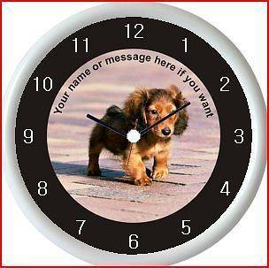 Dachshund 1 Personalised Wall Clock Dashound Puppy Dog Owner Lover 
