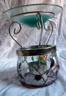 Cute birdie Glass Wax Potpourri Warmer. Yankee Candle. Great Gift 