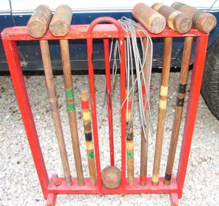 wooden croquet set in Croquet