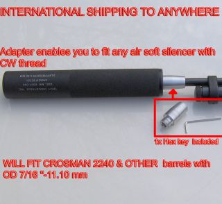 Crosman 2240/2260 silencer adapter to fit airsoft silencers to 7/16 