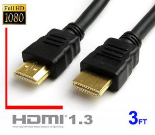 ft HDMI 13b Certified Cable 24k Gold HDTV 3ft