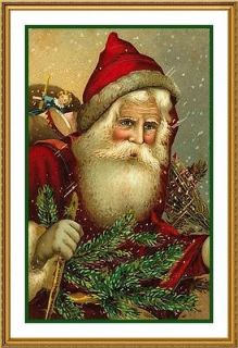 Victorian Father Christmas Santa Claus #23 Counted Cross Stitch Chart