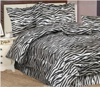 Piece King Size Zebra Print Satin Jacquard Comforter Set (Bed in a 