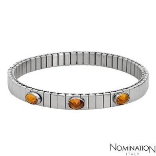 New NOMINATION ITALY Made In Italy Crystal Stainless Steel Three Stone 