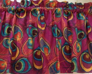 Peacock Feathers Beautiful Colors Valance Curtain Any Room