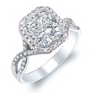 49 Ct World Class Cushion Cut Diamond Engagement Wedding Ring Pave 