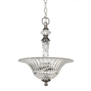 Crystal Glass 3 Light Ceiling Pendant Island Dining Pewter Finish 
