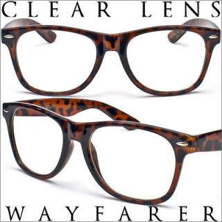Frame Clear Lens Glasses Tortoise Shell UV400 Wayf Throwback Nerd 80s 