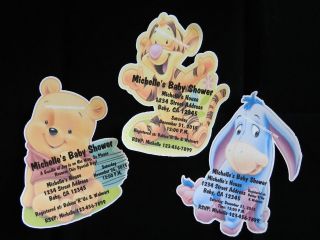   WINNIE THE POOH TIGGER EYORE BABY SHOWER INVITATION THANK YOU CARDS