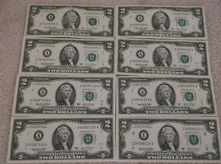   DOLLAR BILL 1976 2003 a 3 DIFFERENT SERIES TWO NOTES SET US CURRENCY