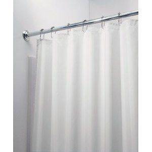 EXTRA LONG FABRIC SHOWER CURTAIN LINER WHITE 72X84/ Water repellent