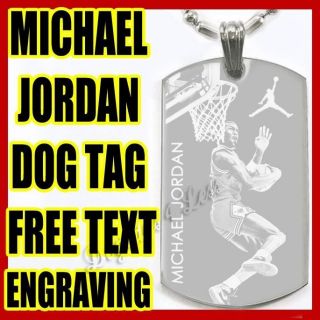 Michael Jordan Custom Design Dog Tag Silver Necklace