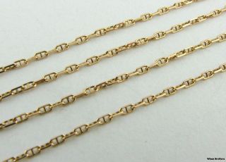 18.5 Modified Cable Chain Necklace   14k Solid Yellow Gold Polished 