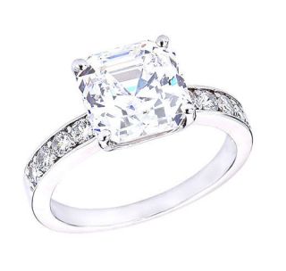   SILVER SOLITAIRE ENGAGEMENT RING CUSHION CUT CUBIC ZIRCONIA CZ NEW