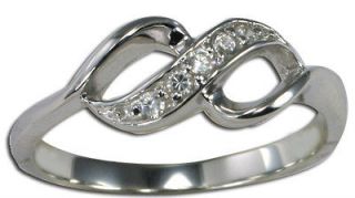 Infinity Cubic Zirconia Ring Size 10 Sterling Silver 925 Polish 