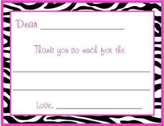 Zebra Print FILL IN ~ Custom Thank You or Note Cards
