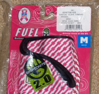   Susan G Komen Breast Cancer Football Gloves Medium Fuel Griptonite NEW