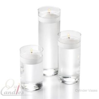 36 Glass Cylinder Vases & 36 Floating Candle 3 Wedding