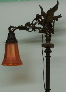ARTISTIC BRASS BRONZE FLOOR LAMP CLAWFOOT EAGLE GRIFFIN FACE