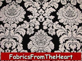 black white damask fabric in Fabric