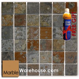 12X12 Brazilian Multicolor Slate Tile & Stone Mosaic Sheet for 