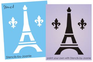 French Fleur STENCIL Paris Eiffel Tower Shabby Cottage Chic Signs You 
