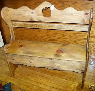 Wood Deacon Bench/Church Pew   Provincial Stain w/Apple