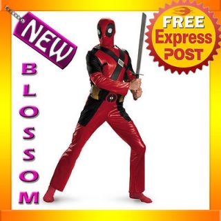 C349 Mens Licensed Deadpool Marvel X MEN Ninja Fancy Dress Halloween 