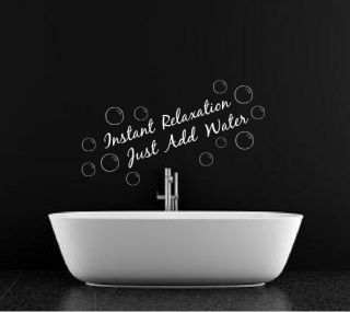 JUST ADD WATER BATHROOM WALL STICKER QUOTE DECAL ART rc 16