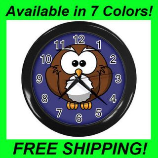 Round Owl   Wall Clock (Choose from 7 Colors)  PP1979