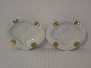 VINTAGE SET OF TWO SMALL ASHTRAYS MARKED MADE IN OCCUPIED JAPAN