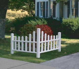Decorative Vinyl Outdoor Country Corner White Picket Fence w/20 Year 