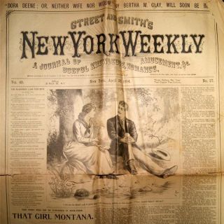 STREET AND SMITHS NEW YORK WEEKLY NEWSPAPER 28 APRIL 1894 VINTAGE 