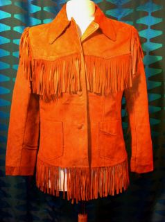 AUTHENTIC VINTAGE LEVI`S SHORTHORN 1940`S BUCKSKIN FRINGED LADIES 