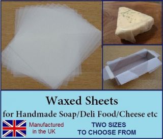 50 x Waxed Paper Food Wrap Cheese Deli Freezer Paper Craft Soap Wrap 