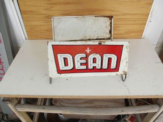Vintage Dean Tire Advertising Display Metal Signs