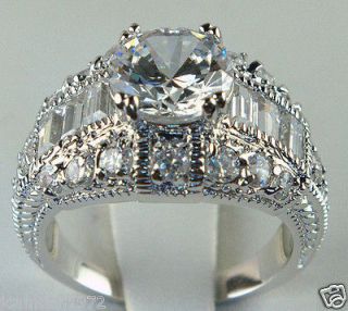 lab created Diamond ladies STUNNING 10.4 CT wedding ring Platinum 