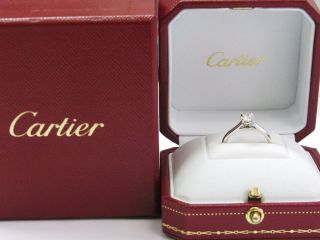 Cartier Platinum Diamond Solitaire Ring .50CT G VVS2