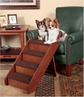 Solvit PupSTEP Wood Pet Stairs Large Dog Folding Steps Ramp Walnut 